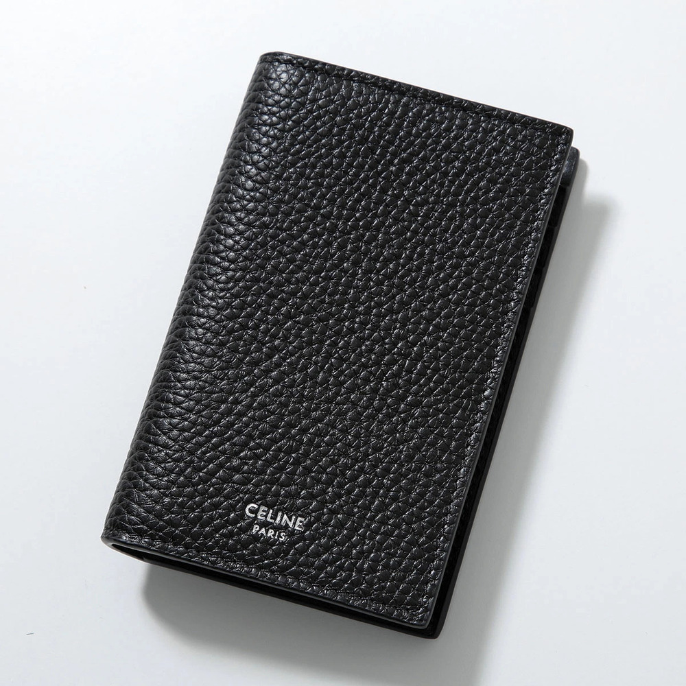Celine Card Case Wallet Vertical Pass Leather Wallet Black